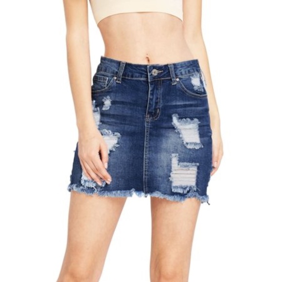 wax jeans denim skirt